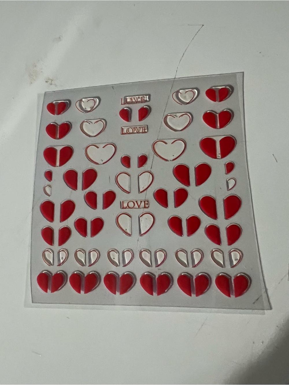 3D Heart-Themed Nail Art Stickers